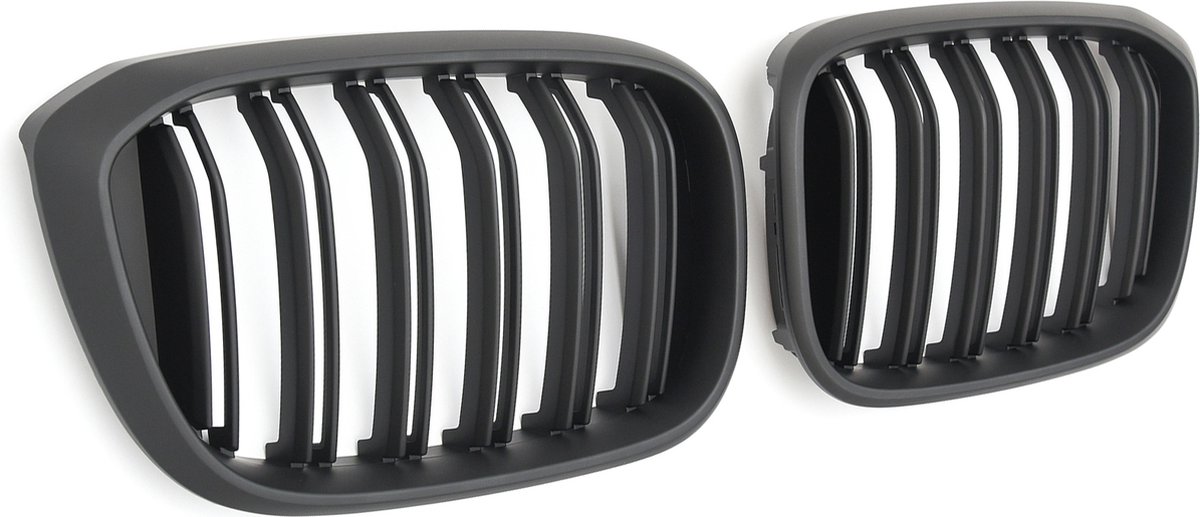 Sportieve Grille geschikt voor BMW X3 G01 en X4 G02 (pre-facelift) dubbele spijl mat zwart