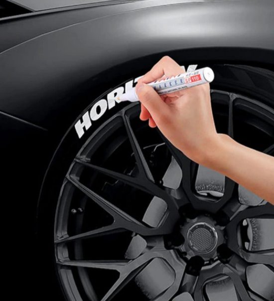 Bandenstift, bandenmarkeerstift voor auto, motorfiets, fietsbanden, markeerstift, waterdicht, sarachen (rood, 2 x stuks