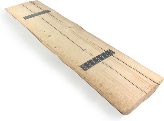 Halfronde Barnwood balk 100 x 24 cm - Boomstam plank - Houten plank - Plank muur - Tuinexpress.nl
