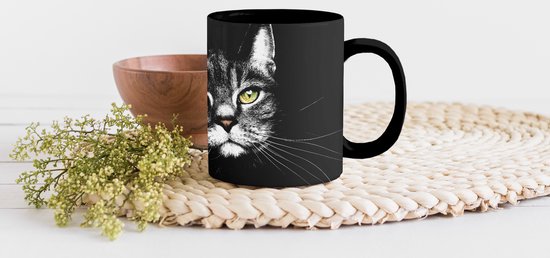 Tasse Magique - Photo sur Tasses Chauffantes - Tasse à Café - Animaux domestiques - Chat - Animaux - Zwart - Wit - Tasse Magic - Tasse - 350 ML - Tasse à Thé