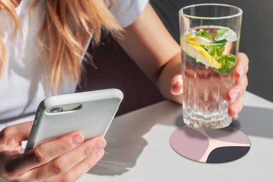 Sous-verres pour verres - Ronds - Pastel - Design - Minimalisme - 10x10 cm - Sous-verres en verre - 6 pièces