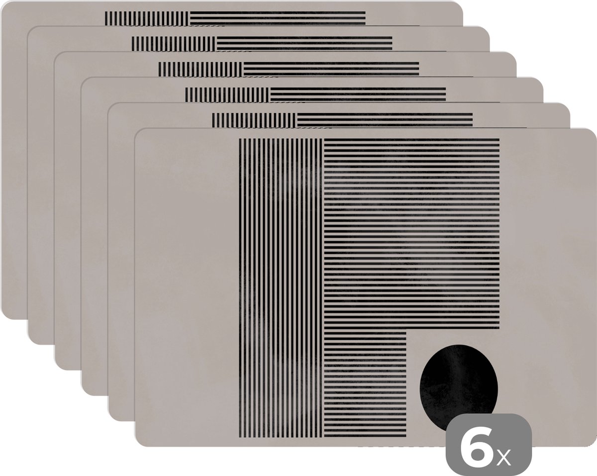 Placemat - Kunst - Schilderij - Tafel - Placemats - Tafel - 45x30 cm - Onderleggers - 6 stuks