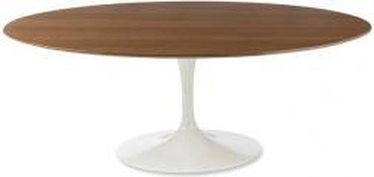 Design eettafel Tulip Table Oval Top Walnoot Tafelpoot wit. | bol.com
