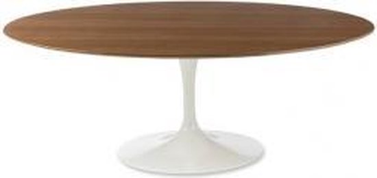 homoseksueel Bevestiging licht Design eettafel Tulip Table Oval Top Walnoot Tafelpoot wit. | bol.com