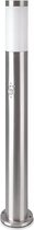 LED Tuinverlichting met Bewegingssensor - Staande Buitenlamp - Viron Stobo -  E27 Fitting - Rond - Mat Nikkel - Aluminium - 80cm - BES LED