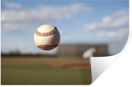 Muurstickers - Sticker Folie - Een prachtige geworpen Honkbal door de