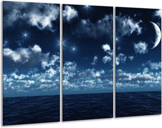 Peinture sur verre étoiles | Bleu, blanc, noir | 120x80cm 3 Liège | Tirage photo sur verre |  F000559