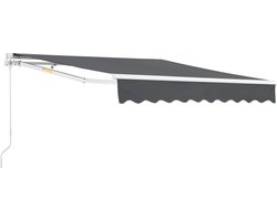 Zonnescherm luifel handbediend met knikarm 350x250 cm donkergrijs