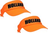 4x stuks Holland supporter zonneklep - oranje - Koningsdag en EK / WK fans - Nederland cap