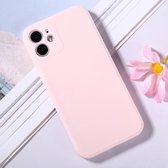 Magische kubus Frosted siliconen schokbestendige volledige dekking beschermhoes voor iPhone 12 mini (roze)
