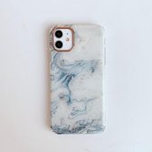 Marmerpatroon Dubbelzijdig lamineren TPU beschermhoes voor iPhone 12 mini (goudblauw)