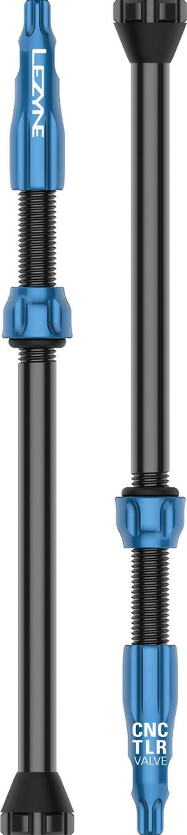 Lezyne CNC TLR Tubeless Valve – Lichtgewicht – Gemaakt van sterk aluminium – 80mm – Blauw