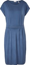 s.Oliver Zomerjurk Dames - Midi Jurk - Twee Steekzakken - Donkerblauw - Maat XS (34)
