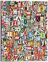 Dibond - Collage van Letters - 30x40cm Foto op Aluminium (Met Ophangsysteem)