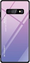 Voor Galaxy S10 Gradient Color Glass Case (Lichtpaars)