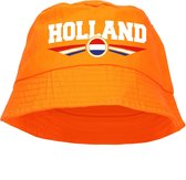 Oranje supporter vissershoedje - Holland met Nederlandse vlag - EK / WK fans - Koningsdag