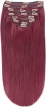 Remy Human Hair extensions straight 16 - red 99J#