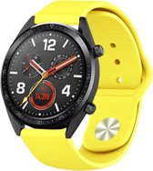 Siliconen Smartwatch bandje - Geschikt voor  Huawei Watch GT sport band - geel - 46mm - Horlogeband / Polsband / Armband