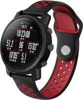Siliconen Smartwatch bandje - Geschikt voor  Xiaomi Amazfit Pace sport band - zwart/rood - Horlogeband / Polsband / Armband