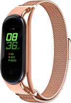 Milanees Smartwatch bandje - Geschikt voor  Xiaomi Mi Band 5 Milanese band - rosé goud - Horlogeband / Polsband / Armband