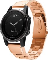 Stalen Smartwatch bandje - Geschikt voor  Garmin Fenix 5s / 6s stalen band - rosé goud - Horlogeband / Polsband / Armband