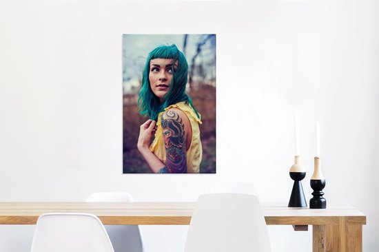 Art corporel sur le bras d'une jeune femme toile 60x90 cm - Tirage photo sur toile (Décoration murale salon / chambre)