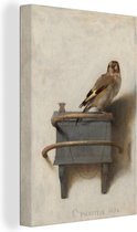 Canvas Schilderij Het puttertje - Carel Fabritius - 80x120 cm - Wanddecoratie