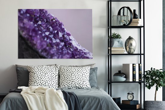 Tableau sur toile Gros plan d'une améthyste violette - 120x80 cm - Décoration murale