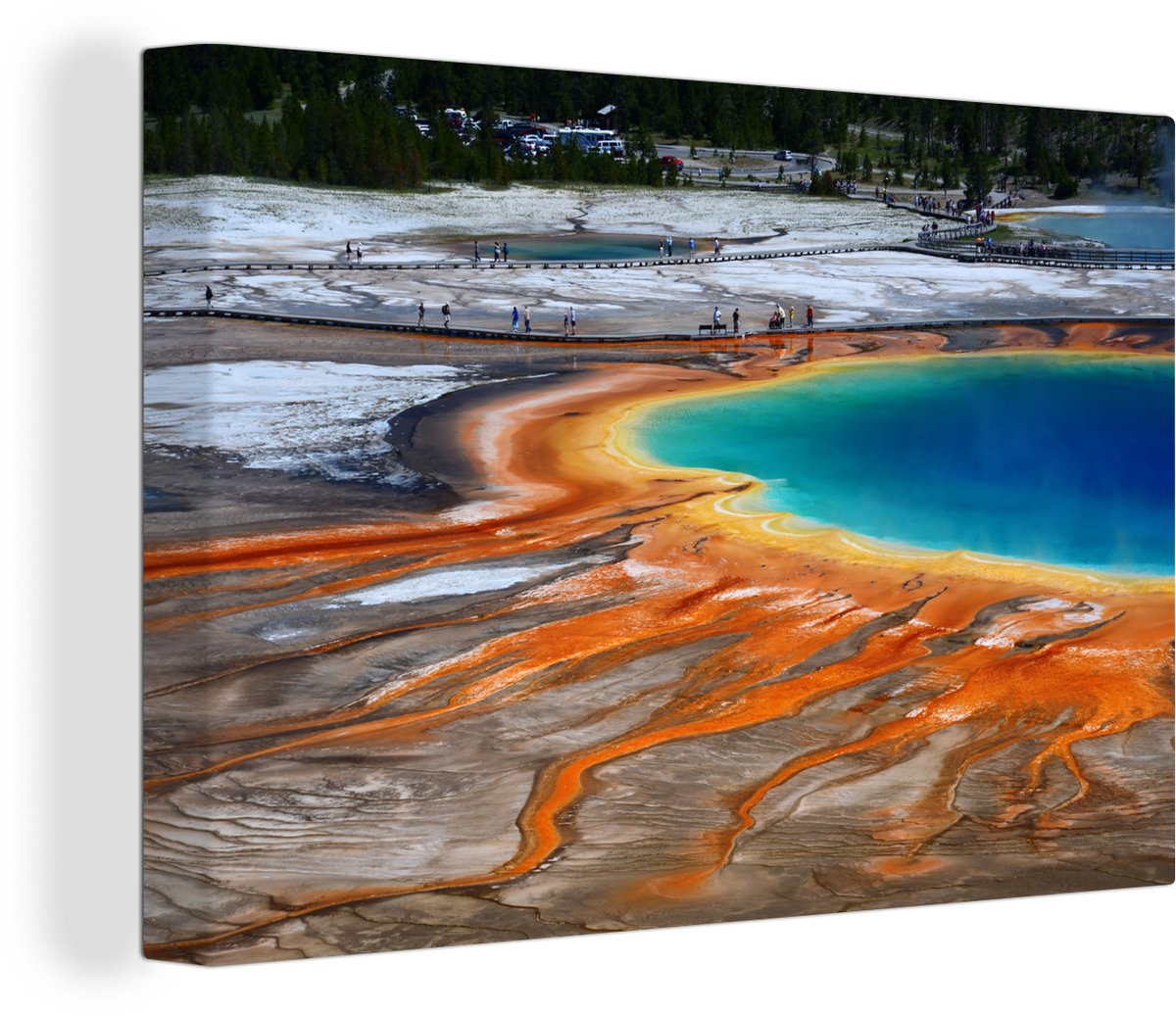 Canvas Schilderij Geiser - Park - USA - Amerika - Landschap - 30x20 cm - Wanddecoratie