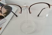 Min-bril -0,5 Unisex afstand metalen bril op sterkte in zwarte metalen compacte brillenkoker met dokje - zilver - bijziend bril - GEEN LEESBRIL - heren dames bril voor bijziendheid