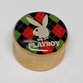 Playboy Bunny geblokt Saddle Plug - 14 mm
