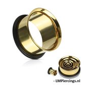 16 mm Single flared tunnel gold plated