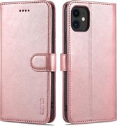 AZNS Skin Feel Calf Texture Horizontal Flip Leather Case met kaartsleuven & houder & portemonnee voor iPhone 11 (rosé goud)