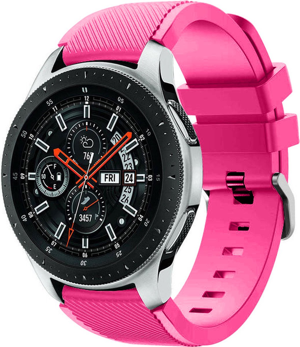 Geschikt voor Samsung Galaxy Watch silicone band - knalroze - 41mm / 42mm
