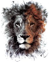 Half tattoo sleeve fiery lion - plaktattoo - tijdelijke tattoo - 21 cm x 14.8 cm (L x B)