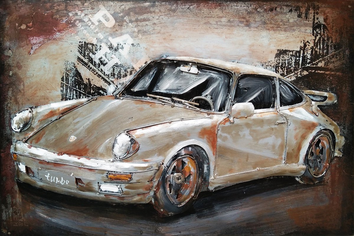 Metaal schilderij Porsche2 60x40cm