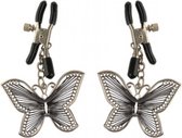 Butterfly Nipple Clamps - Silver - Nipple Vibrators & Stickers -