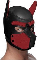 Neoprene Puppy Hood - Black and Red - Masks -