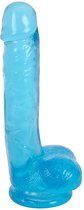 7 Inch Slim Stick with Balls Berry Ice - Blue - Realistic Dildos -