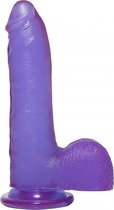 7 Inch Thin Cock with Balls - Purple - Realistic Dildos -