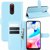 Voor Xiaomi Redmi 8 Litchi Texture Horizontale Flip Leather Case met Portemonnee & Houder & Kaartsleuven (Blauw)