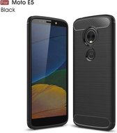 Voor Motorola Moto E5 / G6 Play Brushed Texture Carbon Fiber TPU Case (Zwart)