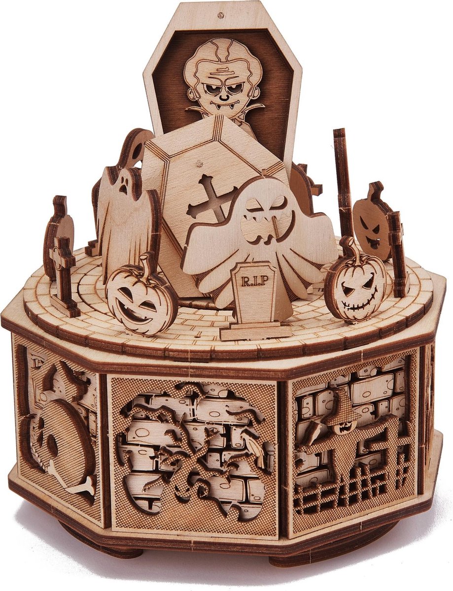 Afbeelding van product Wood Trick Happy Halloween - Houten Modelbouw - Muziekdoos