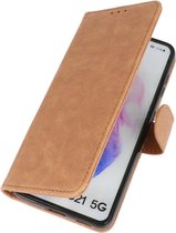 Wicked Narwal | bookstyle / book case/ wallet case Wallet Cases Hoesje voor Samsung S21 Bruin