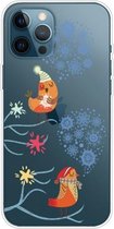 Trendy Cute Christmas Patterned Case Clear TPU Cover Phone Cases Voor iPhone 12 Pro Max (Two Snowflakes)