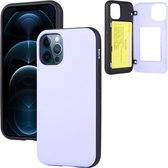 GOOSPERY MAGNETISCHE DEURBUMPER Magnetische vangst Schokbestendig Zacht TPU + pc-hoesje met kaartsleuf voor iPhone 12/12 Pro (paars)