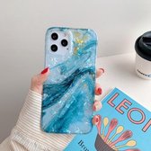 TPU-beschermhoes met marmerpatroon voor iPhone 11 Pro Max (vergulde schaal)