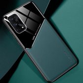 Voor OPPO Realme X7 Pro All-inclusive leer + beschermhoes van organisch glas met metalen ijzeren plaat (groen)