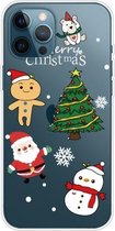 Christmas Series Clear TPU beschermhoes voor iPhone 12 Pro Max (4 tekenfilms)