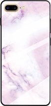 Voor iPhone 8 Plus & 7 Plus beschermhoes met marmerpatroonglas (roze)